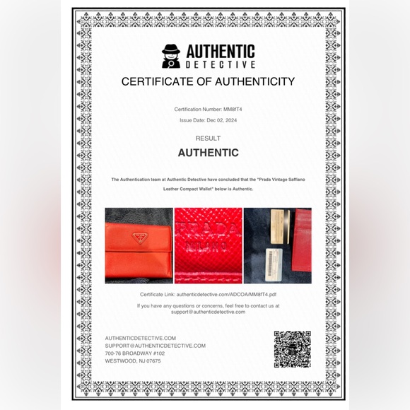 PRADA AUTHENTIC w COA Saffiano Wallet in great condition beautiful red ♥️ - Picture 2 of 16